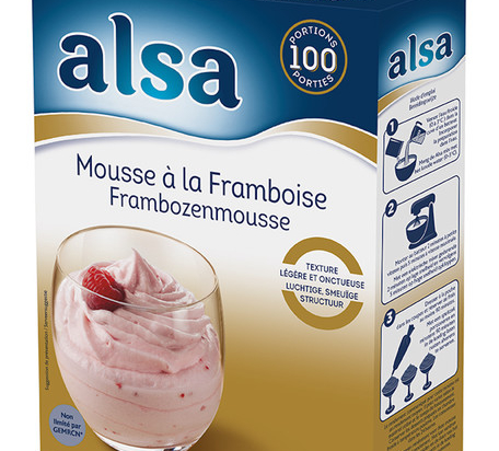 Preparation mousse framboise boite (430G/4Lx2) Alsa