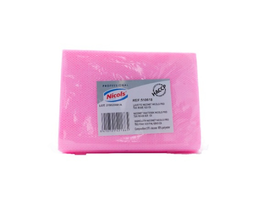 Lavette ajouree 51x36CM rose sac(25U) Nic