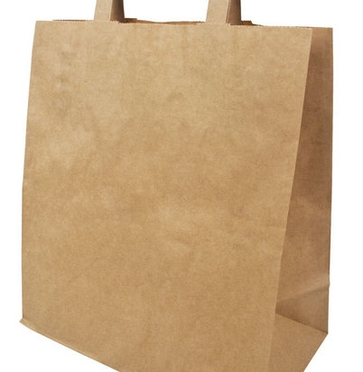 Sac en kraft brun poignees plates 26+14x29 col(250U) Publi Embal
