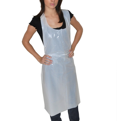 Tablier gaufre PE 25u blc sac(100U) MUTEXIL