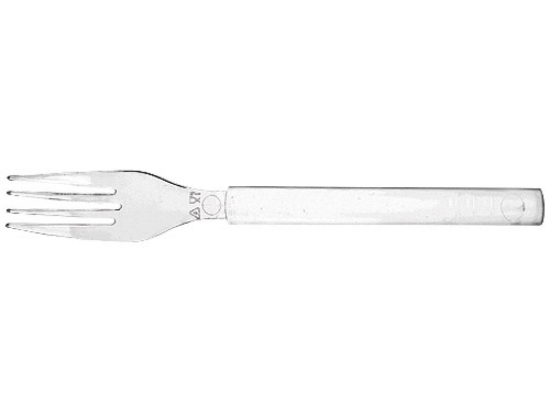 Fourchette "Luxe" PS transparente givree 180 mm [180x180x] [250 (10x25)] (couvert)