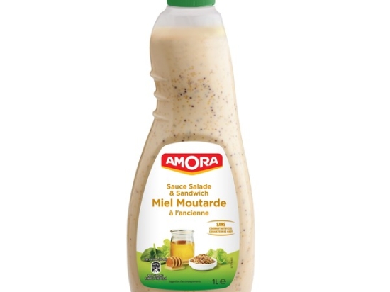 Sauce salade et sandwich miel moutarde a l'ancienne flacon 1 L AMORA