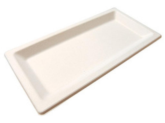 Assiette rectangulaire "pulpy squary" pulpe blanche [130x260x260] [300 (12x25)]