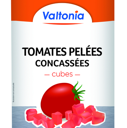 Tomate pelee concasse cube boite 5/1 Valtonia