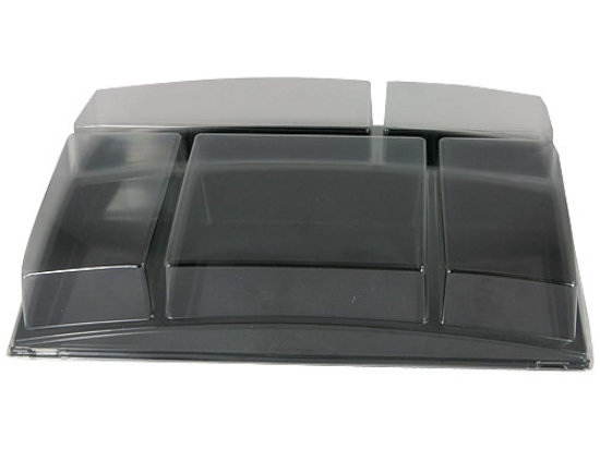 Plateau "Arcade" rectangulaire APET noir avec couvercle APET transparent [365x275x275] [50]