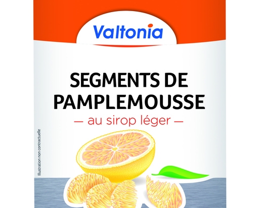 Pamplemousse segments au sirop leger boite A10 VALTONIA