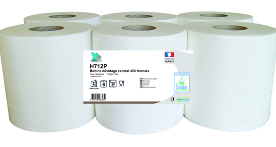 Essuie-tout blanc rouleaux DC 2P GC col(450Fx6) GH