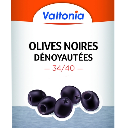 Olives noires denoyautees 34/40 boite 5/1 VALTONIA