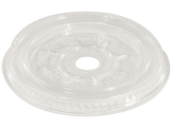 Couvercle plat PLA avec trou pour gobelet 250/330 ml [78x78x78] [3000 (30x100)]