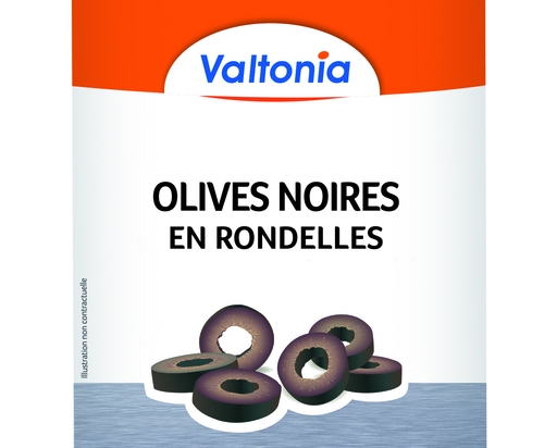 Olives noires en rondelles boite A10 VALTONIA