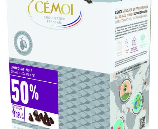 Chocolat noir 50% de cacao gouttes boite 6 kg CEMOI