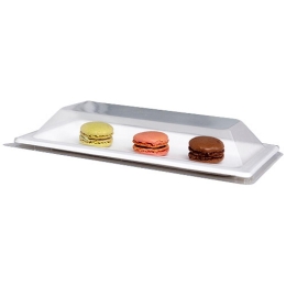 Couvercle rectangulaire PET transparent pour assiette pulpe 115211326 [275x145x40] [300 (6x50)]