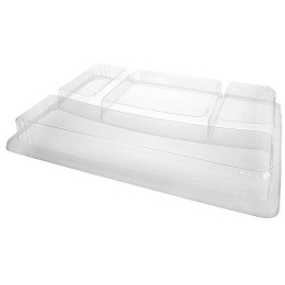 Couvercle PS transparent pour plateau "Light" 5 Compartiments  915019 [345x245x245] [200]