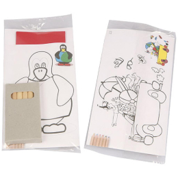 Etui pour couverts enfant avec boite crayon de couleur et serviette rouge [200x85x85] [600]