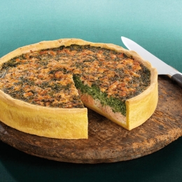 Quiche Gourmande 2 Saumons et epinard Diam 30Cm