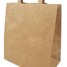 Sac en kraft brun poignees plates 26+14x29 col(250U) Publi Embal