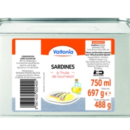 Sardine a l'huile de tournesol boite 4/4 VALTONIA