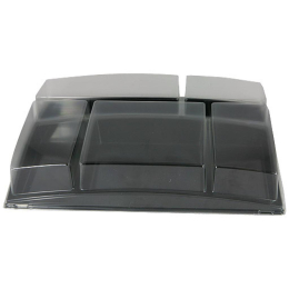 Plateau "Arcade" rectangulaire APET noir avec couvercle APET transparent [365x275x275] [50]