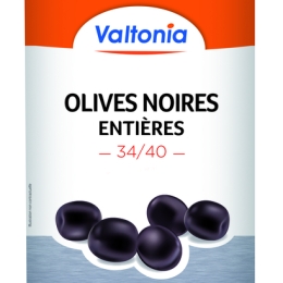 Olives noires entieres 34/40 boite 5/1 VALTONIA