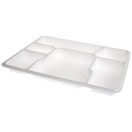 Plateau "Eco light" PS blanc 6 compartiments [371x271x34] [150 (6x25)]