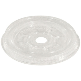 Couvercle plat PLA avec trou pour gobelet 250/330 ml [78x78x78] [3000 (30x100)]