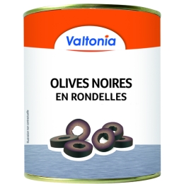 Olives noires en rondelles boite A10 VALTONIA