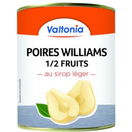 Poire William demi fruit siropp leger boite4/4 Valtonia